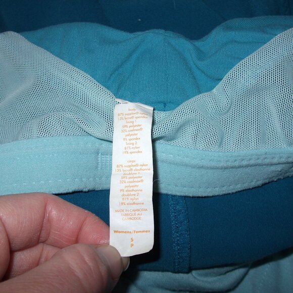 Lucy Size S Blue Top Built In Bra Exercise Blouse Exercise Athletic - Picture 6 of 8